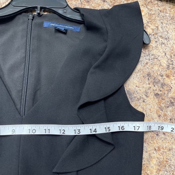 New French Connection Whisper Ruffle Minidress in Black Size 8 - Picture 8 of 8